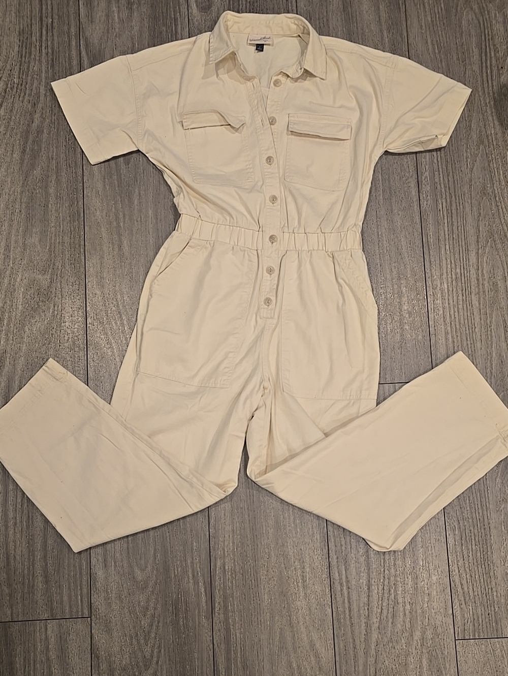 NWOT Universal Thread Cream Short-Sleeve Utility Jumpsuit